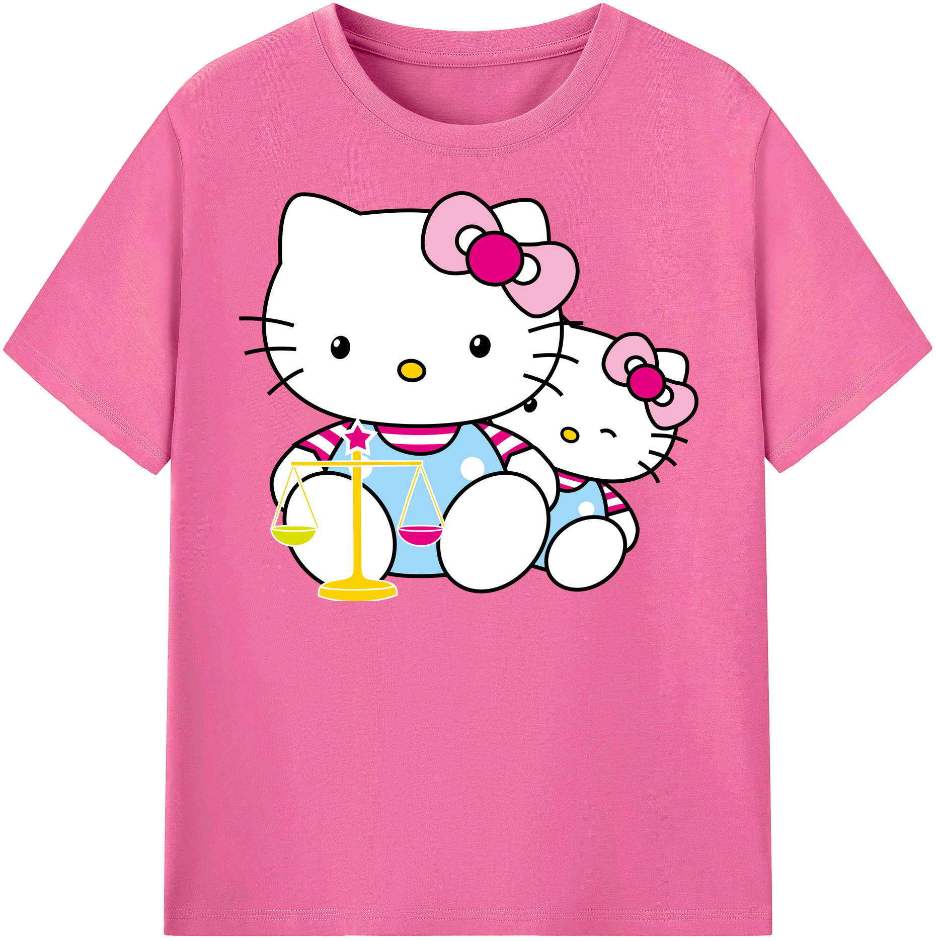 （画像用） Hello Kitty ハローキティ レディースカジュアルプリントTシャツ（綿100％）